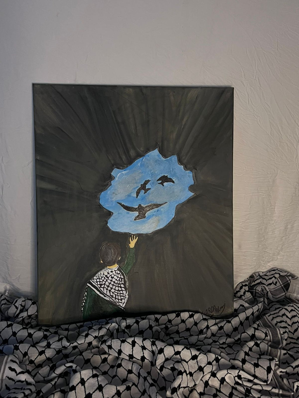 A Wounded Homeland — Original Artwork by Warda