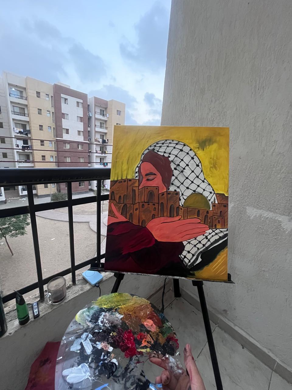 I Held Palestine Like a Small Child — Original Artwork by Warda