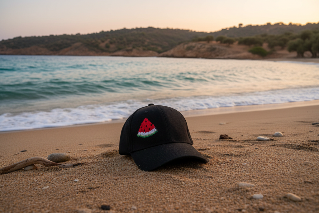 Cap on beach