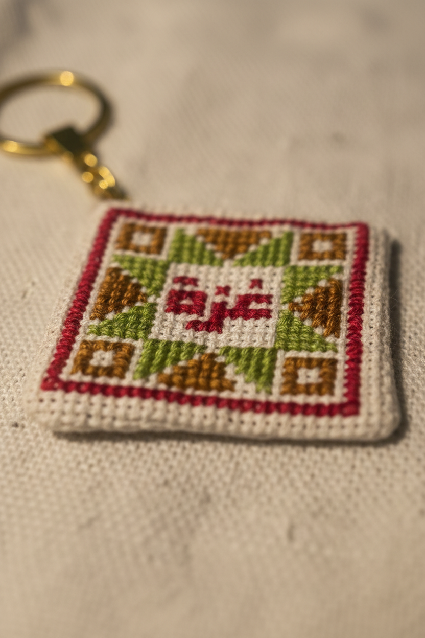 Close-up of embroidery detail