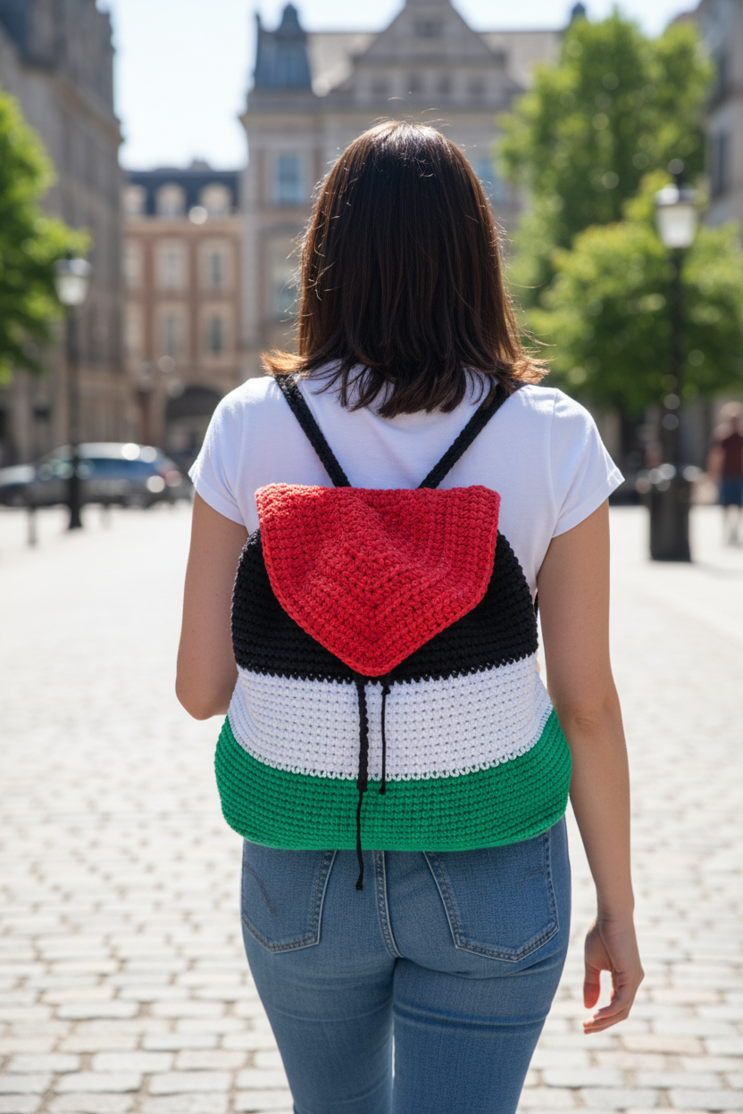 Crochet Backpack Lifestyle - Model