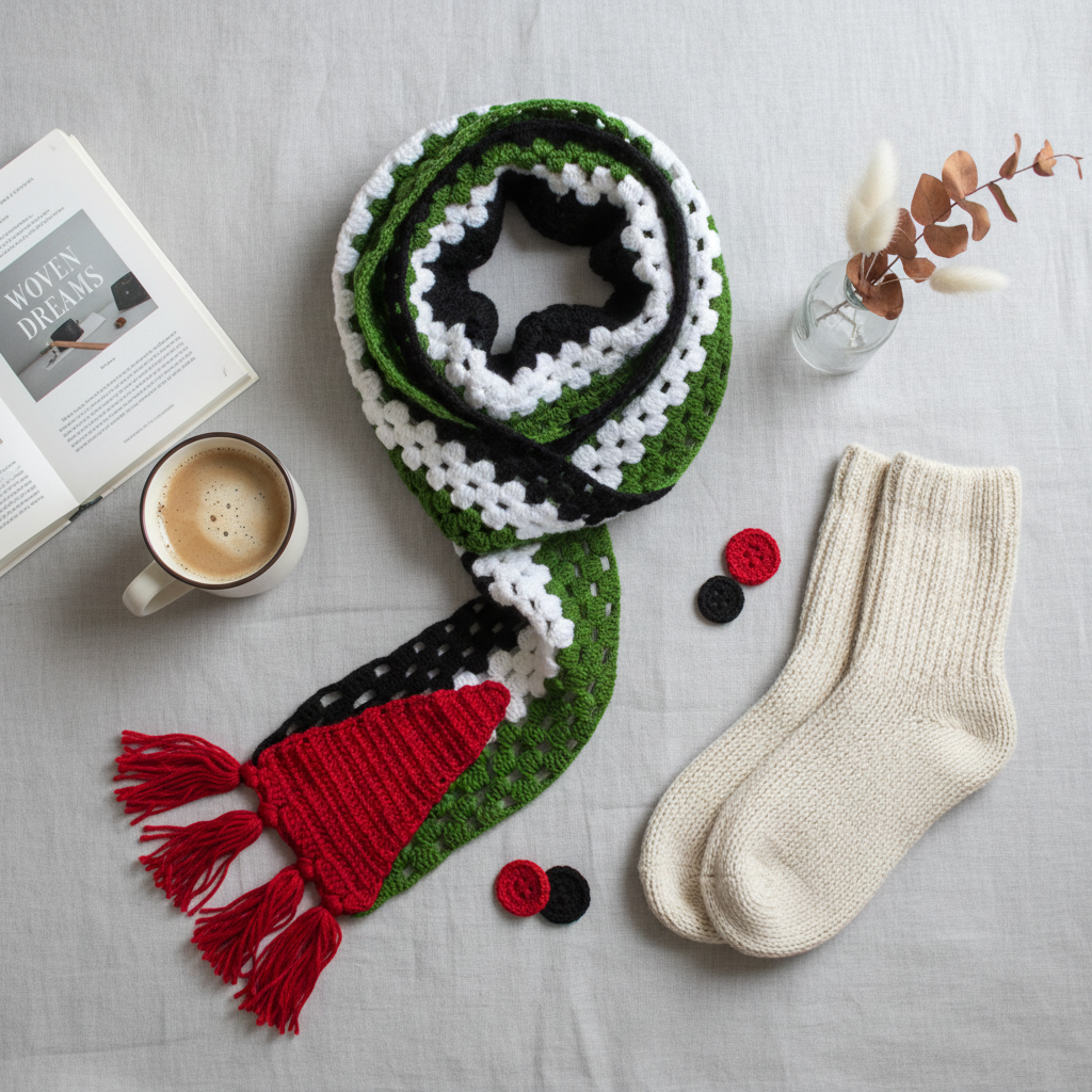 Crochet Scarf Flat Lay