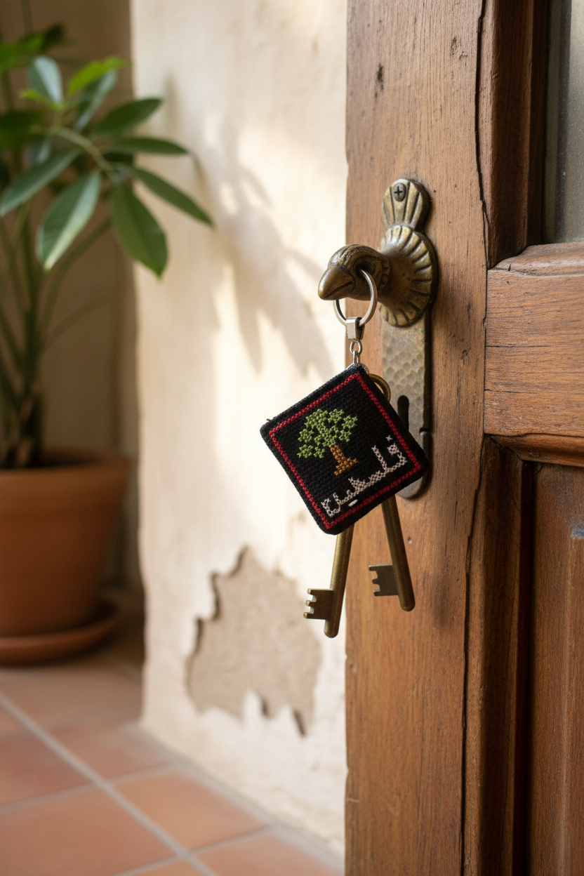 Falasteen keyring in realistic setting