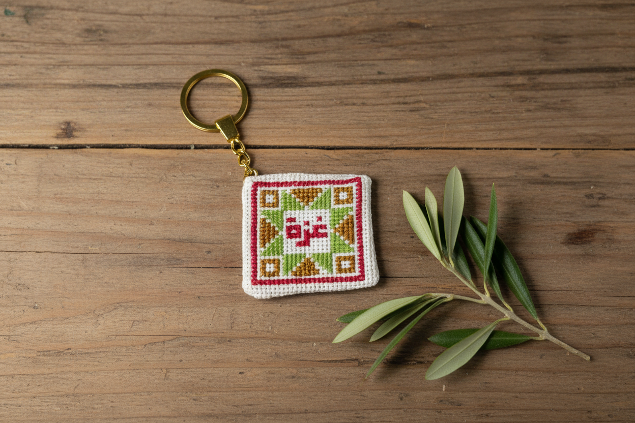Flatlay with few olive branches on wood