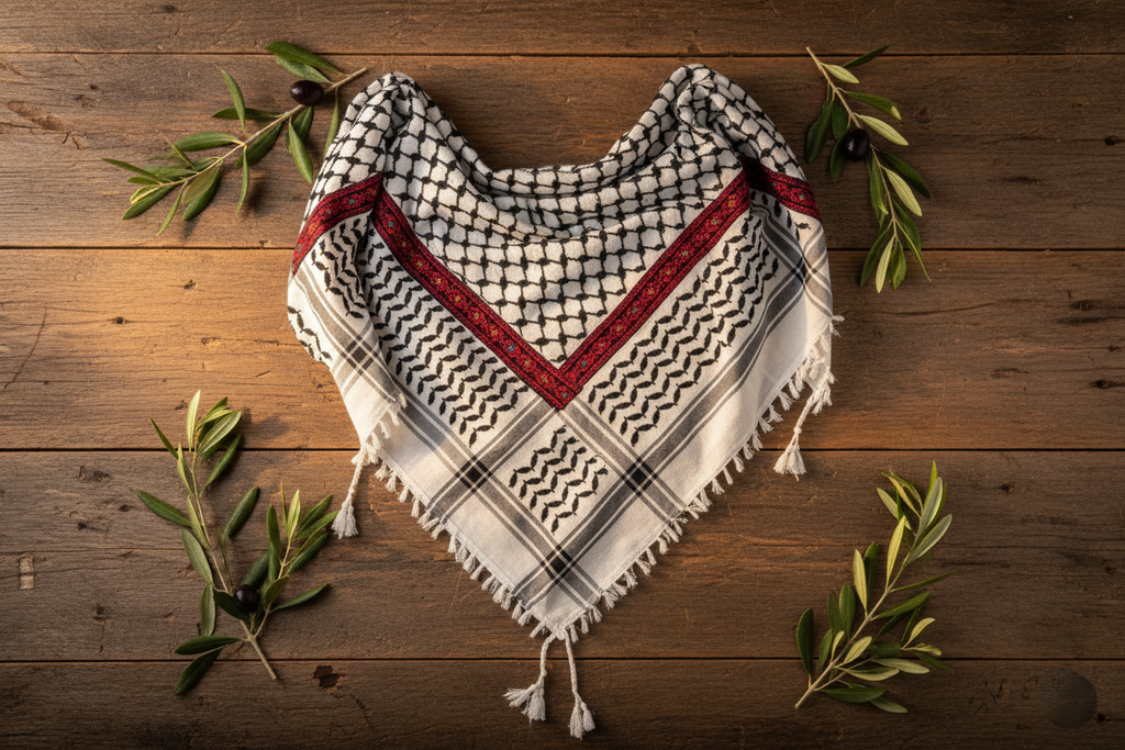 The Pattern We Wear — Embroidered Keffiyeh