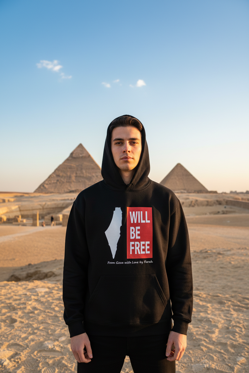 Palestine Hoodie at the Pyramids - Clear