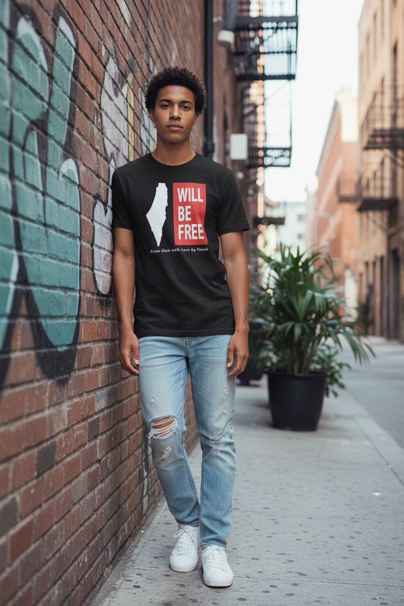 Palestine T-Shirt Lifestyle Photo - Clear Text
